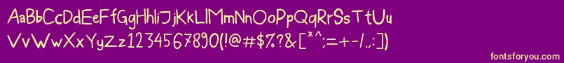 BleeGuysEs Font – Yellow Fonts on Purple Background