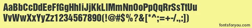 Bastionkontrastaltc-Schriftart – Schwarze Schriften auf gelbem Hintergrund