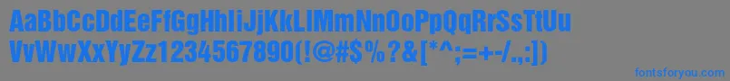 Bastionkontrastaltc-Schriftart – Blaue Schriften auf grauem Hintergrund