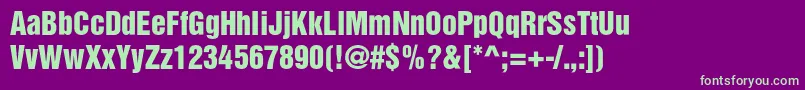 Bastionkontrastaltc-Schriftart – Grüne Schriften auf violettem Hintergrund