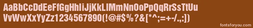 Bastionkontrastaltc-Schriftart – Rosa Schriften auf braunem Hintergrund