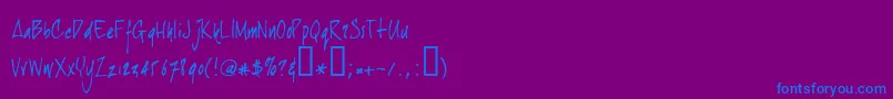 Joehand Font – Blue Fonts on Purple Background