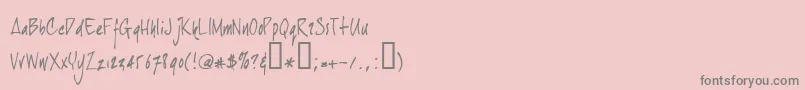 Joehand-Schriftart – Graue Schriften auf rosa Hintergrund