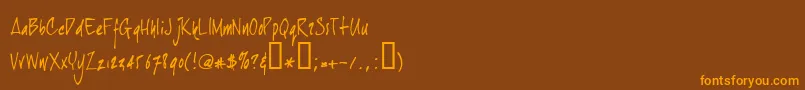 Joehand Font – Orange Fonts on Brown Background