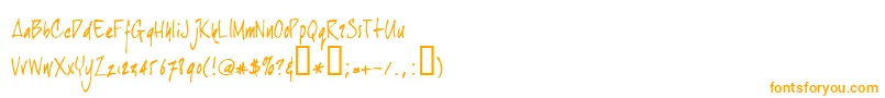 Joehand Font – Orange Fonts on White Background