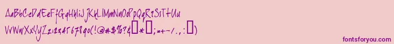 Joehand-Schriftart – Violette Schriften auf rosa Hintergrund