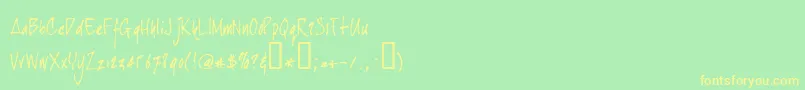 Joehand-Schriftart – Gelbe Schriften auf grünem Hintergrund