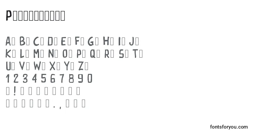 Pwrectangle-fontti – aakkoset, numerot, erikoismerkit