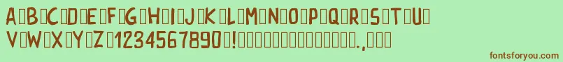 Pwrectangle Font – Brown Fonts on Green Background