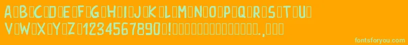 Шрифт Pwrectangle – зелёные шрифты на оранжевом фоне