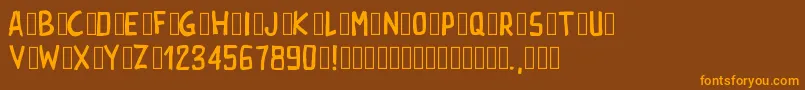 Pwrectangle Font – Orange Fonts on Brown Background