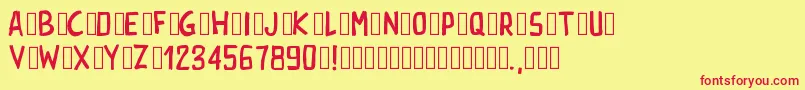 Pwrectangle Font – Red Fonts on Yellow Background