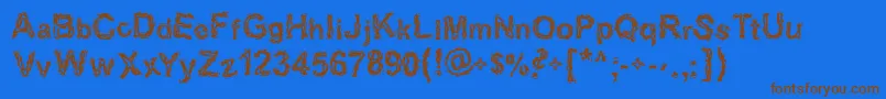 Halebopp Font – Brown Fonts on Blue Background
