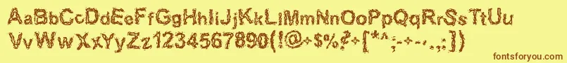 Halebopp Font – Brown Fonts on Yellow Background