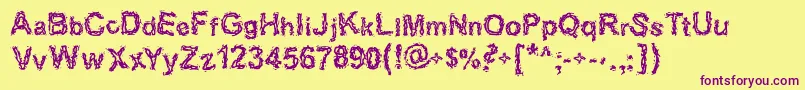 Halebopp Font – Purple Fonts on Yellow Background