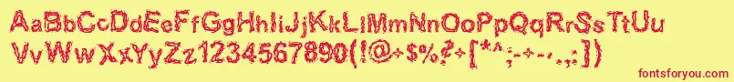 Halebopp Font – Red Fonts on Yellow Background