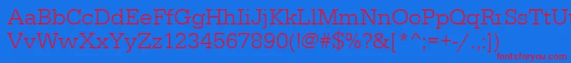 Serifadeelig Font – Red Fonts on Blue Background