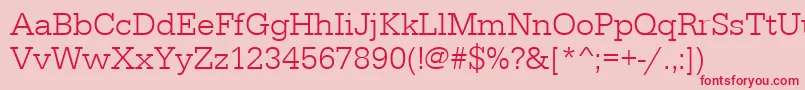 フォントSerifadeelig – ピンクの背景に赤い文字