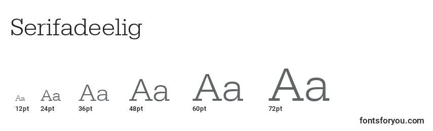 Größen der Schriftart Serifadeelig