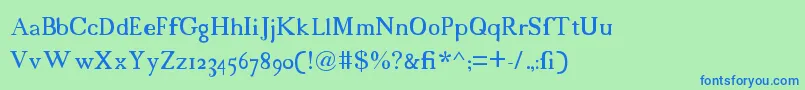 フォント18cents – 青い文字は緑の背景です。