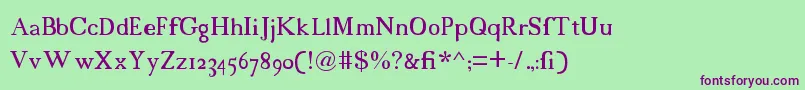 18cents Font – Purple Fonts on Green Background