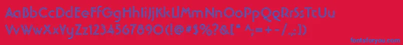 BanjomanOpenBold-fontti – siniset fontit punaisella taustalla