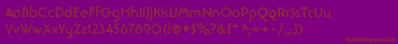 BanjomanOpenBold-Schriftart – Braune Schriften auf violettem Hintergrund
