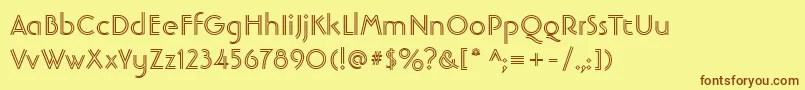 BanjomanOpenBold-fontti – ruskeat fontit keltaisella taustalla
