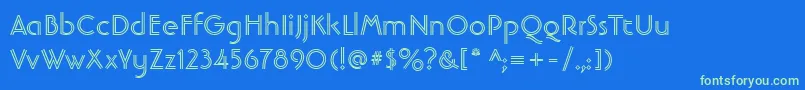 BanjomanOpenBold Font – Green Fonts on Blue Background