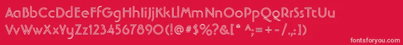 BanjomanOpenBold-fontti – vaaleanpunaiset fontit punaisella taustalla
