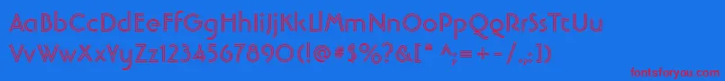 BanjomanOpenBold Font – Red Fonts on Blue Background