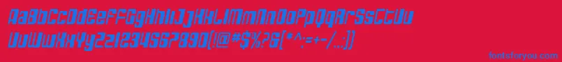 SfDecotechnoCondensedOblique Font – Blue Fonts on Red Background