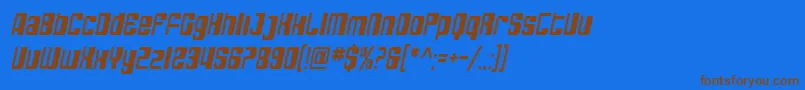 SfDecotechnoCondensedOblique-fontti – ruskeat fontit sinisellä taustalla