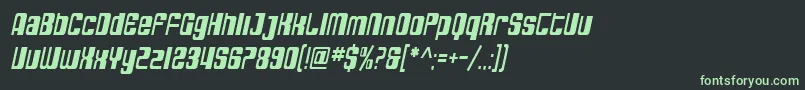 Шрифт SfDecotechnoCondensedOblique – зелёные шрифты на чёрном фоне