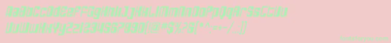 SfDecotechnoCondensedOblique-Schriftart – Grüne Schriften auf rosa Hintergrund