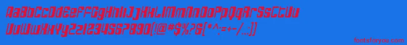 SfDecotechnoCondensedOblique Font – Red Fonts on Blue Background