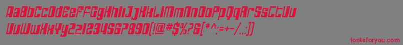 SfDecotechnoCondensedOblique Font – Red Fonts on Gray Background