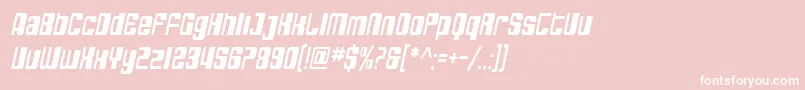 フォントSfDecotechnoCondensedOblique – ピンクの背景に白い文字