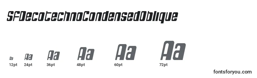SfDecotechnoCondensedOblique Font Sizes