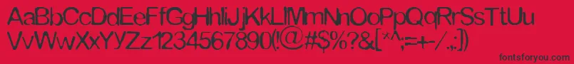 Tommytxtey Font – Black Fonts on Red Background