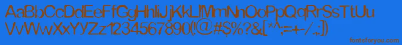 Tommytxtey Font – Brown Fonts on Blue Background
