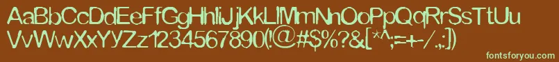 Tommytxtey Font – Green Fonts on Brown Background