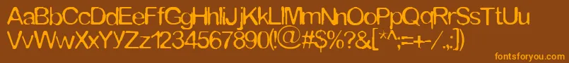 Tommytxtey Font – Orange Fonts on Brown Background
