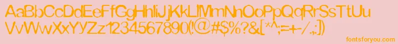 Tommytxtey Font – Orange Fonts on Pink Background