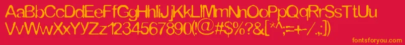 Tommytxtey Font – Orange Fonts on Red Background
