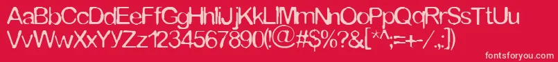 Tommytxtey Font – Pink Fonts on Red Background