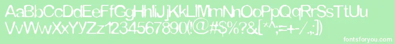 フォントTommytxtey – 緑の背景に白い文字