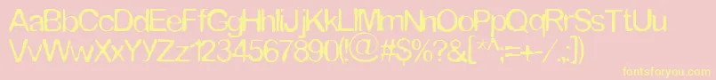 Tommytxtey Font – Yellow Fonts on Pink Background