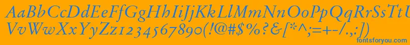 StempelGaramondItalicOldstyleFigures Font – Blue Fonts on Orange Background