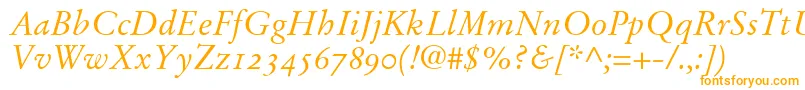 StempelGaramondItalicOldstyleFigures Font – Orange Fonts on White Background